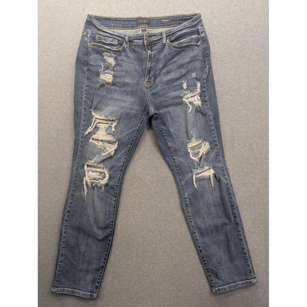 Judy Blue Jeans Womens 16W Boyfriend Fit Distressed Stretch Denim JB8286MD-PL